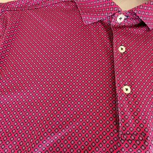 Turtleson Men's Red Patterned golf Shirt